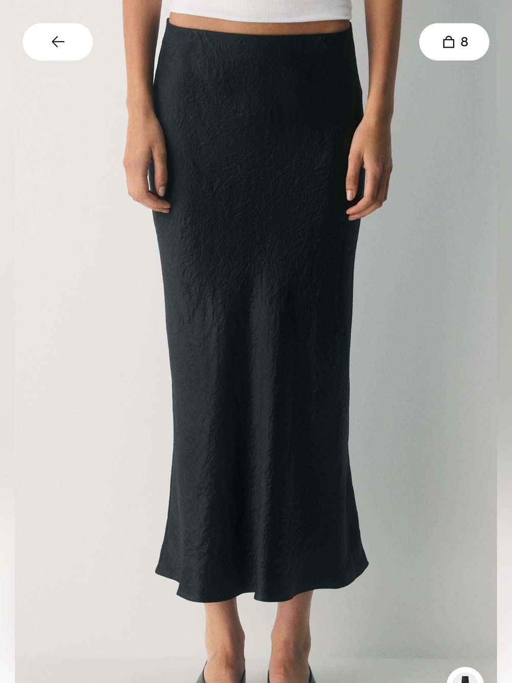 Aritzia Black Satin Skirt